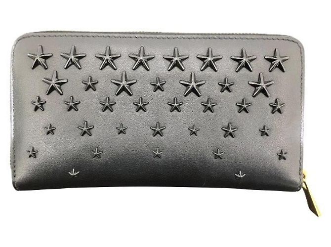 Jimmy Choo Pippa Studded Star Long Wallet Dark grey