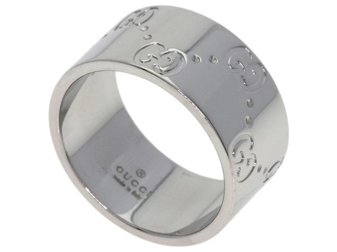 Anillo Gucci Icon Wide #11 en oro blanco de 18K