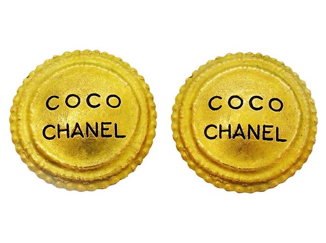 Chanel vergoldete Clip-Ohrringe Golden