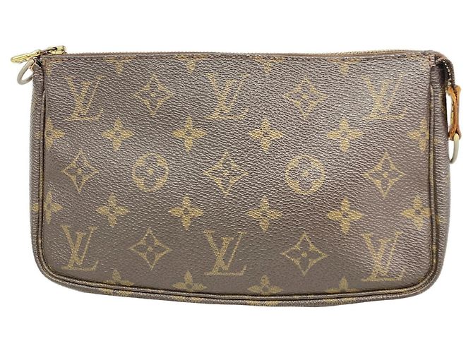 Louis Vuitton Monogram Pochette Accessoires Pouch Castaño