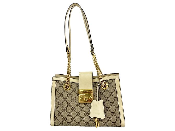 Borsa Tote Gucci Padlock GG Small Marrone Bianco