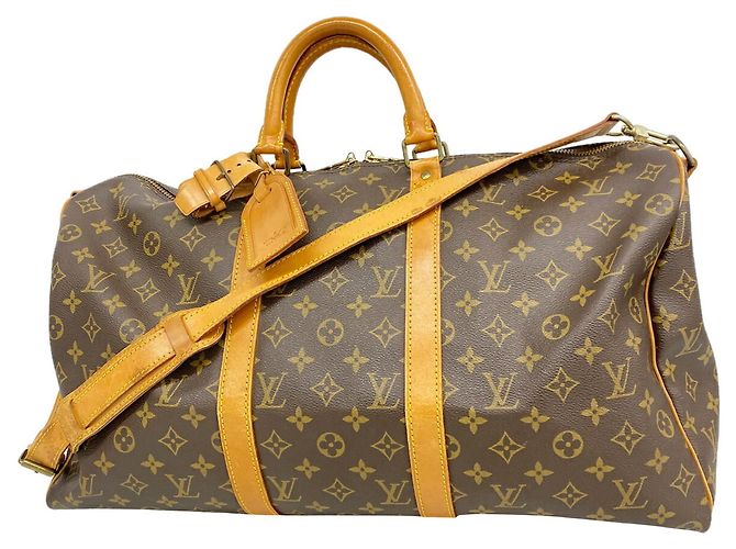 Louis Vuitton Monogram Keepall Bandoulière 50 Marrone