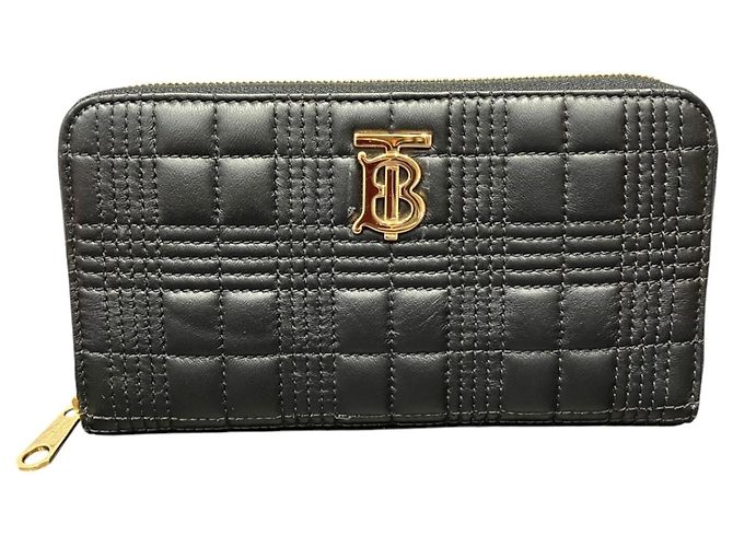 Cartera larga Burberry en piel negra Negro