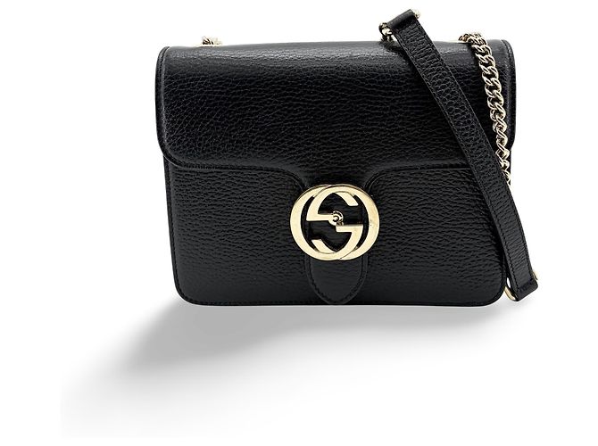 Gucci Interlocking Leather Small Negro