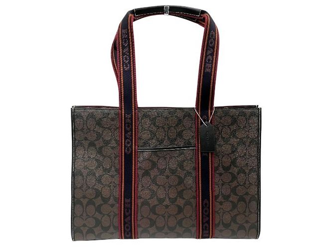 Saco Tote Coach Signature Large Smith Marrom