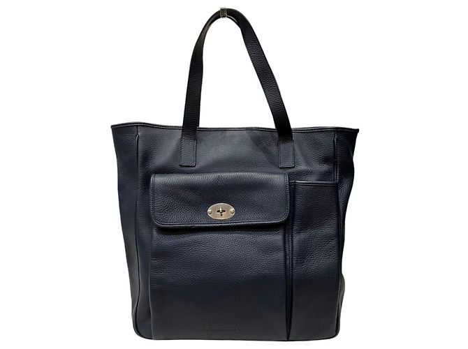 Saco Tote de couro Burberry Azul marinho