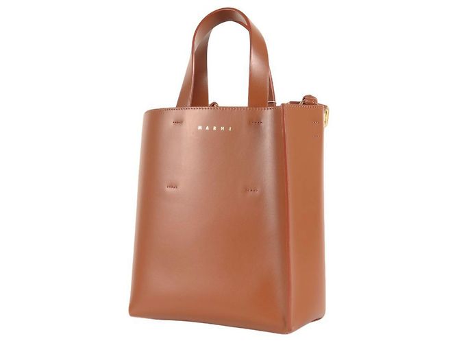 Bolsa Marni Museo Mini em couro castanho Marrom