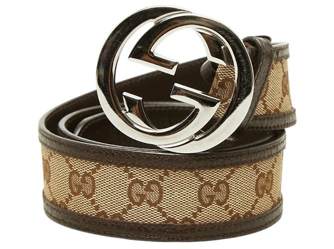 Gucci GG Canvas Interlocking G Gürtel Braun