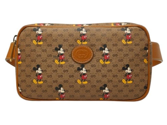 Borsa a tracolla Gucci Micro GG Supreme Disney Collaboration Marrone