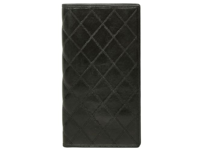 Chanel Bicolore Billfold Long Wallet Black