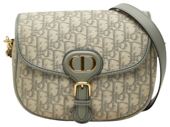 Bolsa de Ombro com Aba Christian Dior Dior Oblique Bobby Marrom Dourado