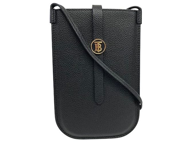 Borsa a tracolla in pelle Burberry Nero