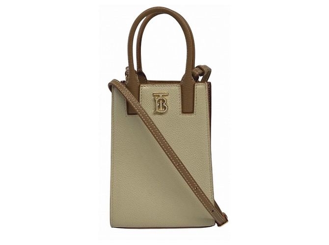 Saco Tote Burberry Micro Francis TB Bege Cru