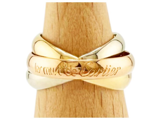 Cartier Trinity Ring 18K Gelb Rosa und Weißgold Silber Golden