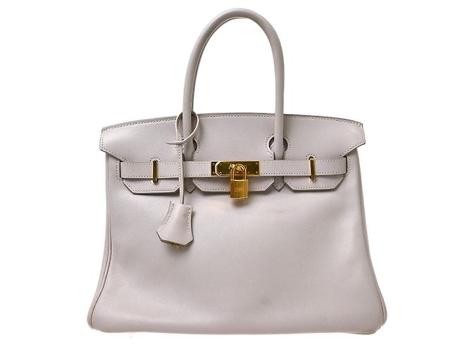 Hermès Hermes Birkin Glycine Swift com Gold Hardware 30