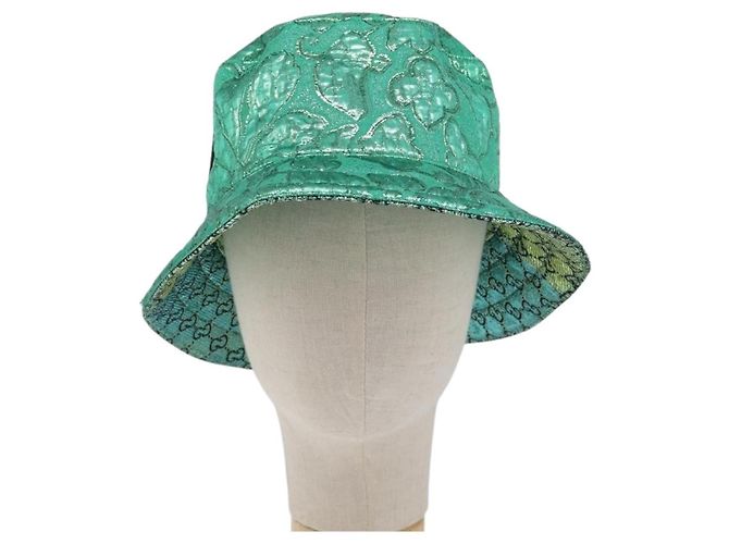Cappello Bucket Reversibile Gucci Multicolor GG Canvas Verde