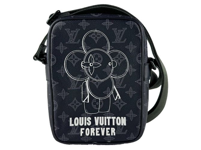 Vivienne Louis Vuitton Monogram Eclipse Schultertasche Braun Schwarz Khaki Monogramm