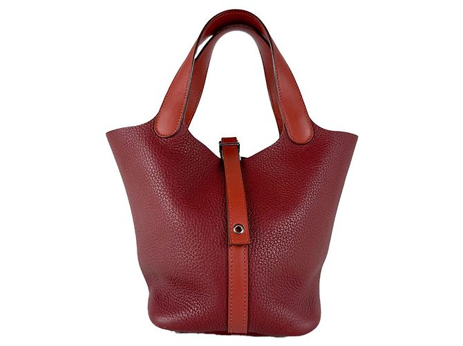 Hermès Bolso Hermes Picotin Lock PM Castaño Roja