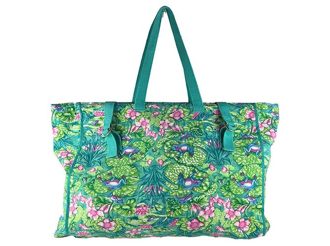 Hermès Sac cabas Hermes en toile verte