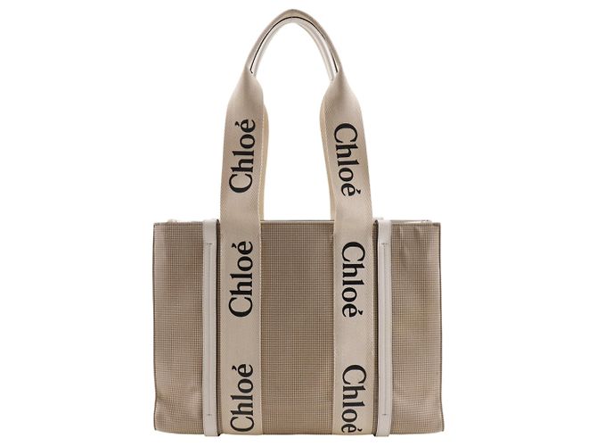 Chloé Chloe Woody Medium Tote Bag Beige