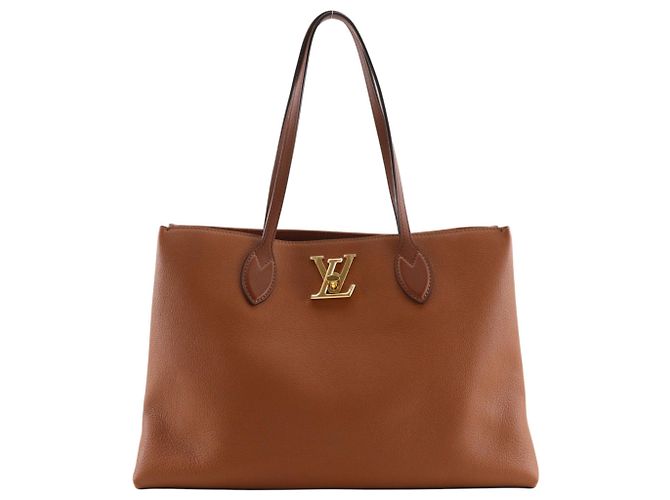 Borsa Tote Louis Vuitton Lockme Shopper Marrone