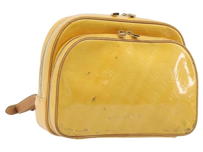 LOUIS VUITTON Monogram Vernis Marley Backpack Yellow M91040 LV Auth hk4072 Jaune