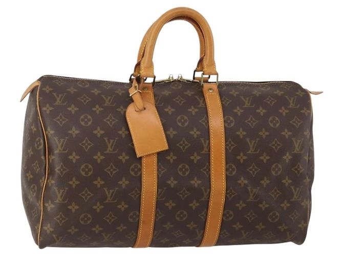 LOUIS VUITTON Monogram Keepall 45 Boston Bag M41428 LV Auth 198954 Monograma