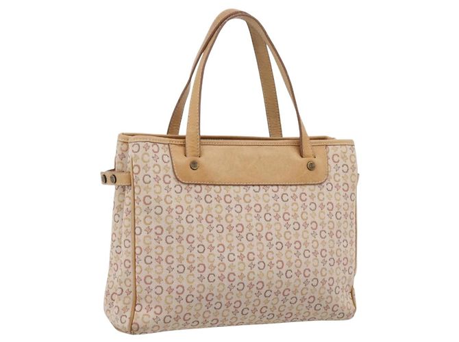 Céline Sac à main CELINE C Macadam Canvas Beige Ton Or Auth 201317