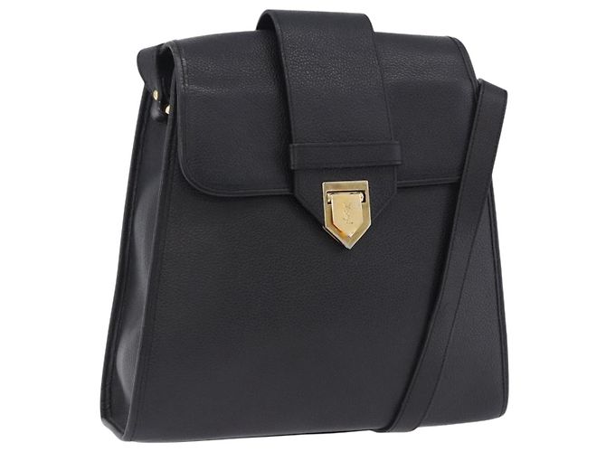 Autre Marque Borsa a tracolla SAINT LAURENT in pelle nera e oro Auth ka6131 Nero