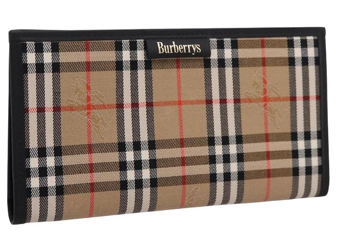 Burberrys Nova Check Planner Canvas Beige Auth BA15694