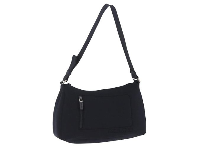 Sac à épaule Miu Miu Nylon Black Silver Auth mr2866A Noir Argenté