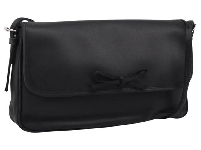Borsa a tracolla BALENCIAGA Satin Black Silver Auth 203659V Nero Argento