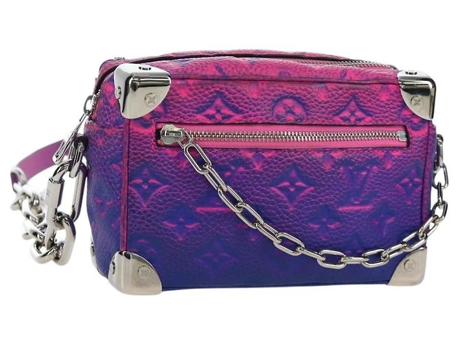 LOUIS VUITTON Taurillon Clemence Illusion Mini Soft Trunk M81219 Auth 197276SM Rosa