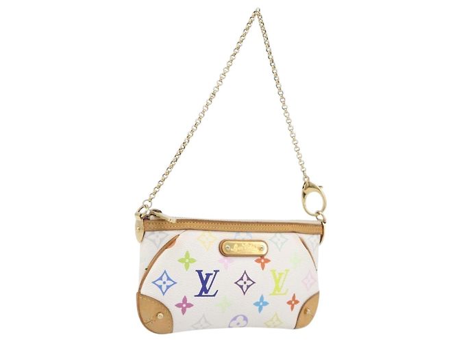 LOUIS VUITTON Monogram Multicolor Pochette Mira MM White M60096 LV Auth 200712V