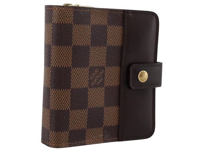 LOUIS VUITTON Damier Ebene Compact Zip Bifold Wallet N61668 LV Auth 202835