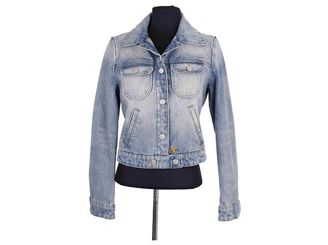 Courreges Jacke aus blauer Baumwolle