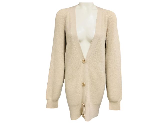 Akris Punto Beige Strickcardigan aus Kaschmir und Wolle