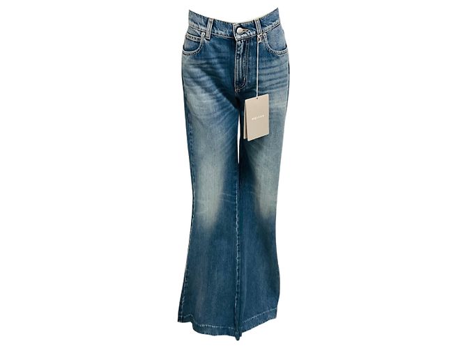 Alexander Mcqueen Jeans Bootcut a Vita Alta in Denim Blu McQueen