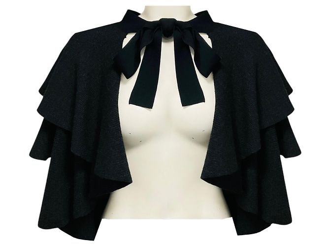 Paule Ka Cropped Wollstrick-Cardigan in Anthrazitgrau