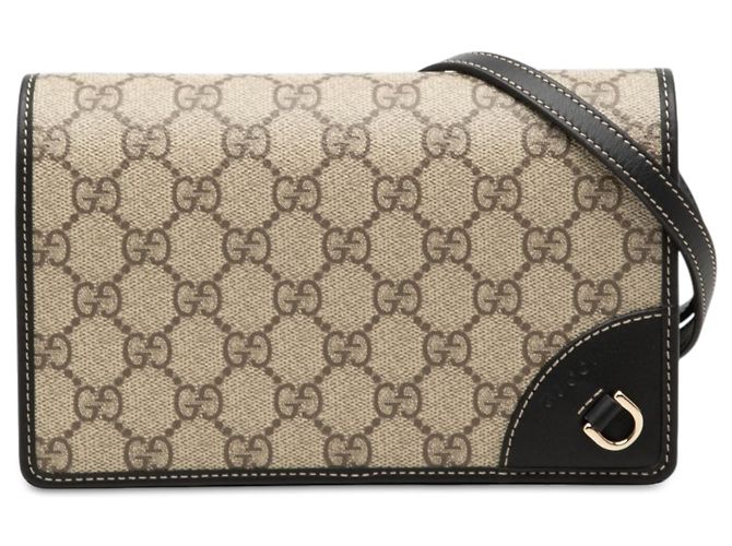 Borsa a tracolla Gucci GG Supreme Web Beige