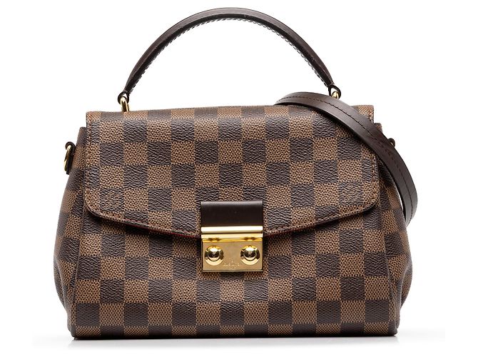 Borsa Louis Vuitton Damier Ebene Croisette Marrone