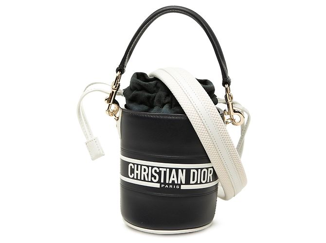 Autre Marque Borsa secchiello Dior Vibe Micro in vitello blu con coulisse