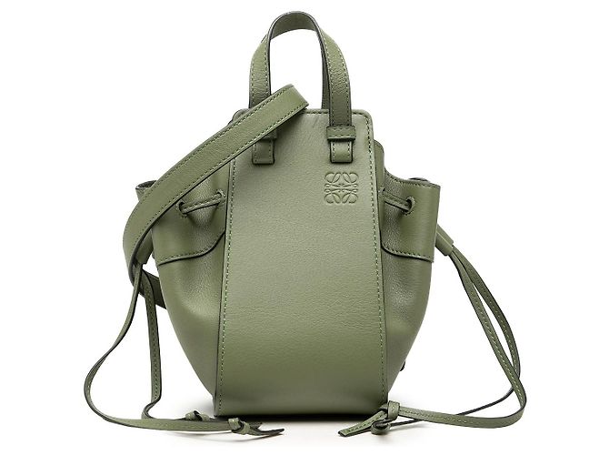 Borsa a sacchetto Mini Hammock in pelle verde LOEWE