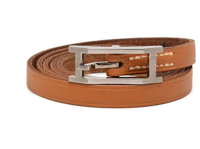Bracciale Behapi Double Tour in pelle marrone Hermès