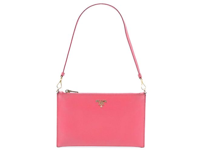 Bolsa de Ombro Prada Saffiano Rosa