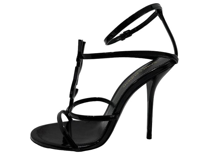 Autre Marque Saint Laurent Cassandra Sandali Vernice Nera 37 Nero