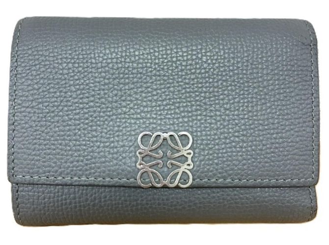 Loewe Gray Trifold Wallet Brown