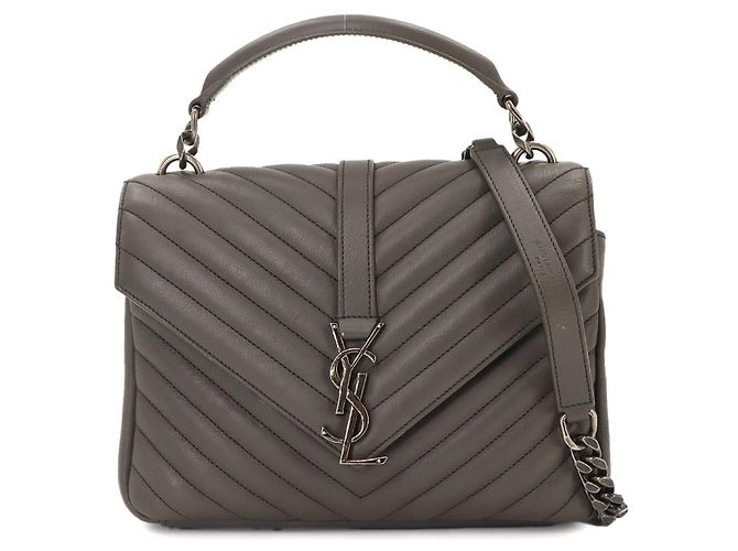 Autre Marque Borsa a mano e a tracolla 2-way Saint Laurent College con catena Marrone