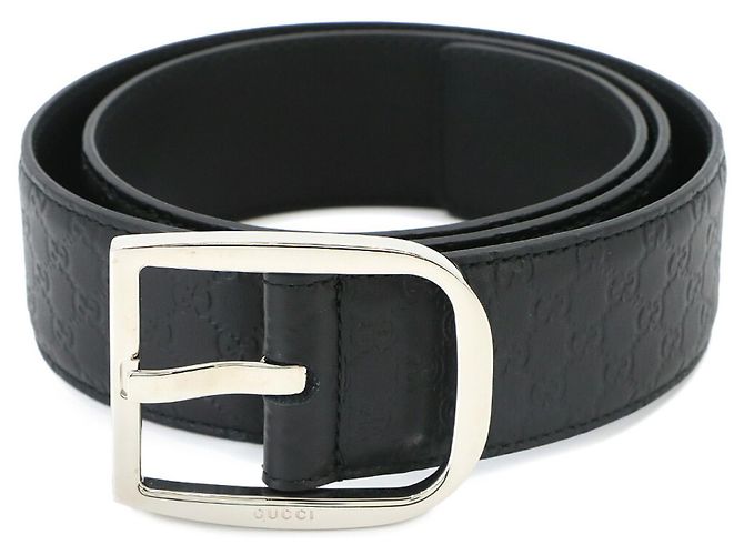 Cinturón Gucci de piel Micro Guccissima Negro