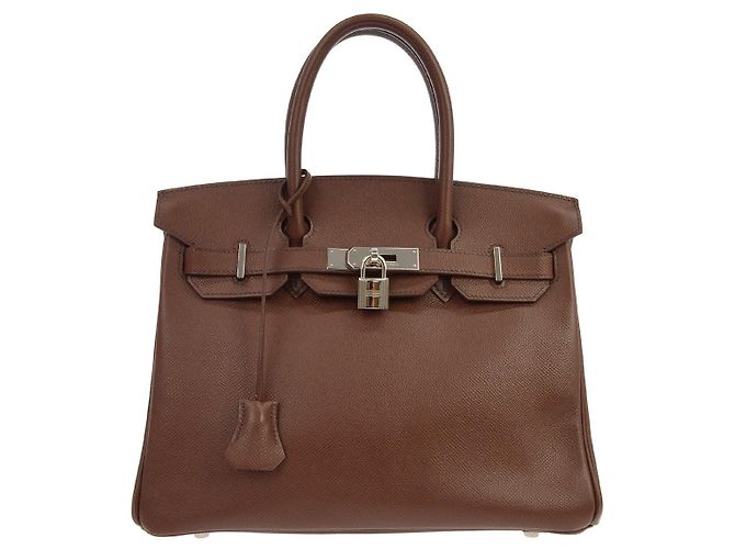 Hermès Hermes Birkin Brown Courchevel com Gold Hardware 30 Marrom
